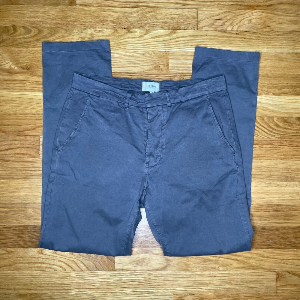 Octobre Editions Classic Gray Cotton Blend Chinos - Size 31